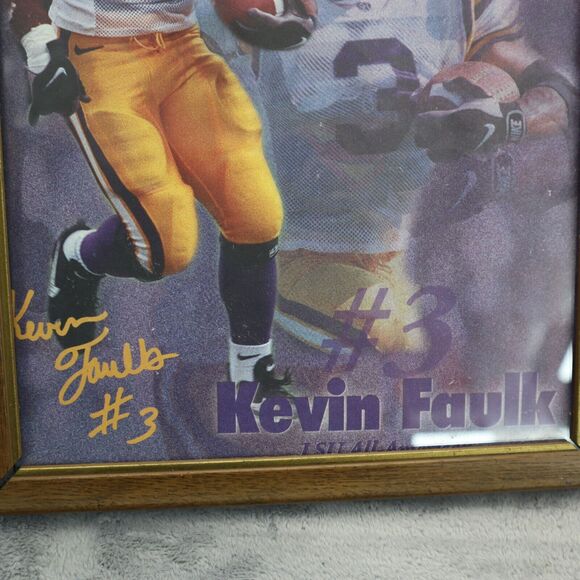 Kevin Faulk #3 Framed Sign Autographed LSU All American Football Picture - Picture 11 of 11